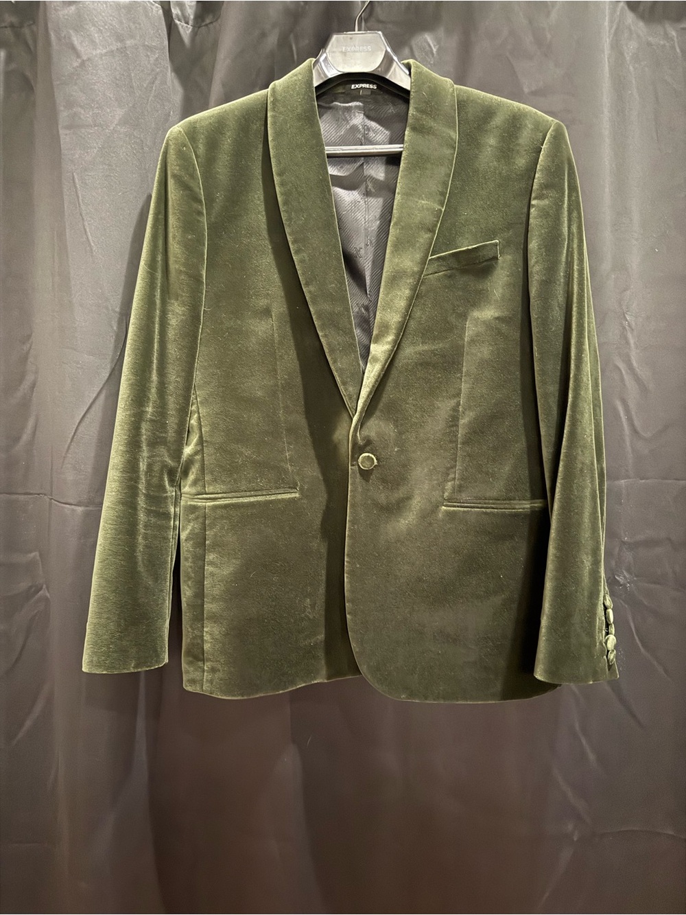 Express Olive Green Velvet Sport Coat Blazer